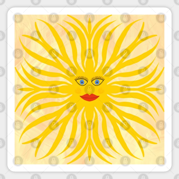 Hello Happy Sunshine Magnet by Rosemarie Guieb Designs